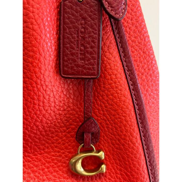 Coach Red Pebble Leather Lori Shoulder Bag C6627 #62769 - Picture 14 of 15